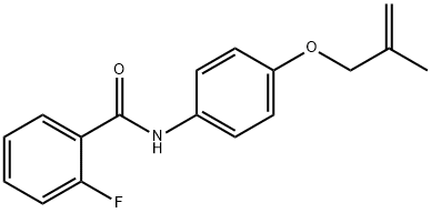 2-fluoro-N-{4-[(2-methyl-2-propen-1-yl)oxy]phenyl}benzamide Struktur