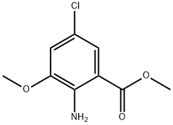 2-Amino-5-chloro-3-methoxy-benzoic acid methyl ester Struktur