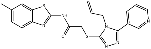 N-(6-methyl-1,3-benzothiazol-2-yl)-2-{[4-(prop-2-en-1-yl)-5-(pyridin-3-yl)-4H-1,2,4-triazol-3-yl]sulfanyl}acetamide Struktur