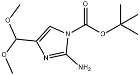 1H-Imidazole-1-carboxylic acid, 2-amino-4-(dimethoxymethyl)-,1,1-dimethylethyl ester Struktur