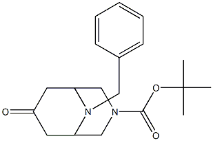 3,9-Diazabicyclo[3.3.1]nonane-3-carboxylic acid, 7-oxo-9-(phenylmethyl)-, 1, 1-dimethylethyl ester Struktur