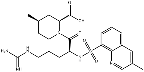 (2R,4R)-4-methyl-1-(((3-methylquinolin-8-yl)sulfonyl)-L-arginyl)piperidine-2-carboxylic acid Struktur