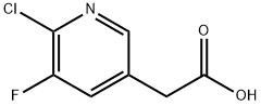 2-(6-chloro-5-fluoropyridin-3-yl)acetic acid Struktur