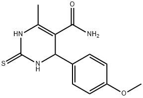 4-(4-methoxyphenyl)-6-methyl-2-thioxo-1,2,3,4-tetrahydropyrimidine-5-carboxamide Struktur