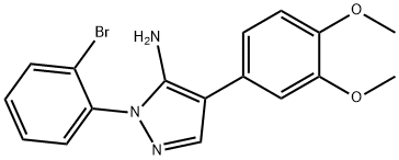 1-(2-BROMOPHENYL)-4-(3,4-DIMETHOXYPHENYL)-1H-PYRAZOL-5-AMINE Struktur