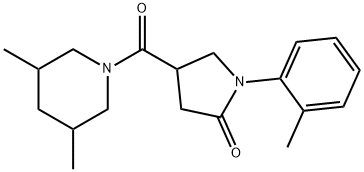 4-(3,5-dimethylpiperidine-1-carbonyl)-1-(2-methylphenyl)pyrrolidin-2-one Struktur