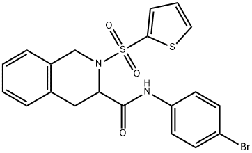 N-(4-bromophenyl)-2-(thiophen-2-ylsulfonyl)-1,2,3,4-tetrahydroisoquinoline-3-carboxamide Struktur