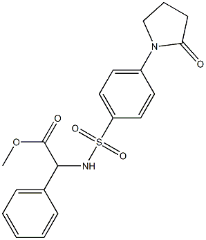 methyl ({[4-(2-oxopyrrolidin-1-yl)phenyl]sulfonyl}amino)(phenyl)acetate Struktur