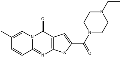 2-(4-ethylpiperazine-1-carbonyl)-7-methyl-4H-pyrido[1,2-a]thieno[2,3-d]pyrimidin-4-one Struktur