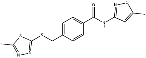 N-(5-methyl-1,2-oxazol-3-yl)-4-[(5-methyl-1,3,4-thiadiazol-2-yl)sulfanylmethyl]benzamide Struktur