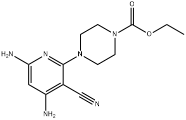 4-(4,6-Diamino-3-cyano-pyridin-2-yl)-piperazine-1-carboxylic acid ethyl ester Struktur