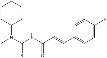 N-{[cyclohexyl(methyl)amino]carbonothioyl}-3-(4-fluorophenyl)acrylamide Struktur