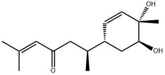 2-Hepten-4-one,6-[(1R,4S,5S)-4,5-dihydroxy-4-methyl-2-cyclohexen-1-yl]-2-methyl-, (6S)- Struktur