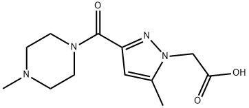 [5-Methyl-3-(4-methyl-piperazine-1-carbonyl)-pyrazol-1-yl]-acetic acid Struktur