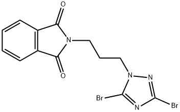 2-[3-(3,5-dibromo-1H-1,2,4-triazol-1-yl)propyl]-2,3-dihydro-1H-isoindole-1,3-dione Struktur