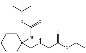 ethyl 2-{[(1-{[(tert-butoxy)carbonyl]amino}cyclohexyl)methyl]amino}acetate Struktur