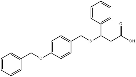 3-({[4-(benzyloxy)phenyl]methyl}sulfanyl)-3-phenylpropanoic acid Struktur