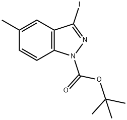 TERT-BUTYL 3-IODO-5-METHYL-1H-INDAZOLE-1-CARBOXYLATE Struktur