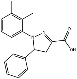 1-(2,3-dimethylphenyl)-5-phenyl-4,5-dihydro-1H-pyrazole-3-carboxylic acid Struktur