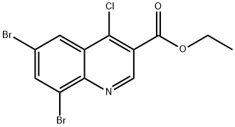 3-Quinolinecarboxylic acid, 6,8-dibromo-4-chloro-, ethyl ester Struktur