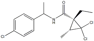 Cyclopropanecarboxamide,2,2-dichloro-N-[(1R)-1-(4-chlorophenyl)ethyl]-1-ethyl-3-methyl-, (1S,3R)- Struktur