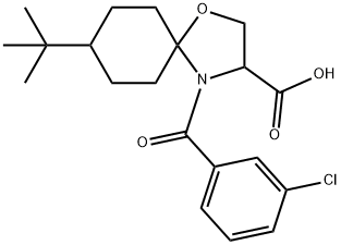 8-tert-butyl-4-(3-chlorobenzoyl)-1-oxa-4-azaspiro[4.5]decane-3-carboxylic acid|8-tert-butyl-4-(3-chlorobenzoyl)-1-oxa-4-azaspiro[4.5]decane-3-carboxylic acid