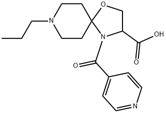 8-propyl-4-(pyridine-4-carbonyl)-1-oxa-4,8-diazaspiro[4.5]decane-3-carboxylic acid Struktur