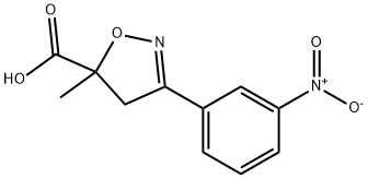 5-methyl-3-(3-nitrophenyl)-4,5-dihydro-1,2-oxazole-5-carboxylic acid Struktur