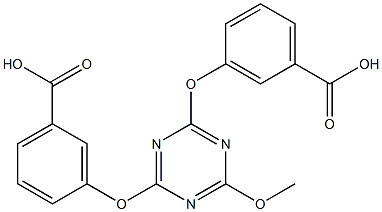 Benzoic acid, 3,3'-[(6-methoxy-1,3,5-triazine-2,4-diyl)bis(oxy)]bis- Struktur