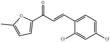 (2E)-3-(2,4-dichlorophenyl)-1-(5-methylfuran-2-yl)prop-2-en-1-one Struktur