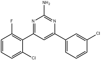 4-(2-chloro-6-fluorophenyl)-6-(3-chlorophenyl)pyrimidin-2-amine Struktur