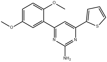 4-(2,5-dimethoxyphenyl)-6-(thiophen-2-yl)pyrimidin-2-amine Struktur