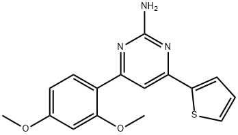 4-(2,4-dimethoxyphenyl)-6-(thiophen-2-yl)pyrimidin-2-amine Struktur