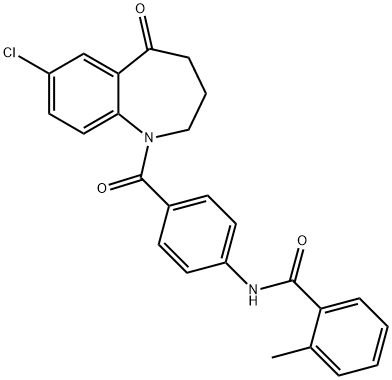 N-(4-(7-chloro-5-oxo-2,3,4,5-tetrahydro-1H-benzo[b]azepine-1-carbonyl)phenyl)-2-methylbenzamide Struktur