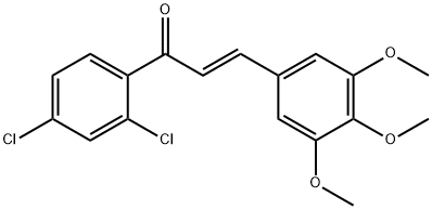 (2E)-1-(2,4-dichlorophenyl)-3-(3,4,5-trimethoxyphenyl)prop-2-en-1-one Struktur