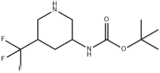 tert-butyl N-[5-(trifluoromethyl)piperidin-3-yl]carbamate Struktur