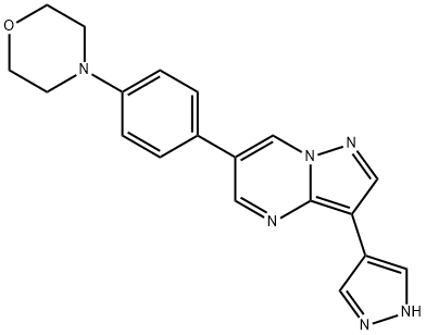 4-(4-(3-(1H-Pyrazol-4-yl)pyrazolo[1,5-a]pyrimidin-6-yl)phenyl)morpholine Struktur