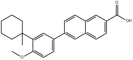 2-Naphthalenecarboxylicacid, 6-[4-methoxy-3-(1-methylcyclohexyl)phenyl]- Struktur