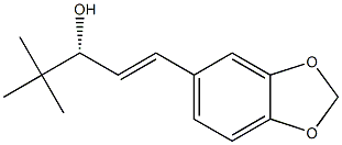 (E,3R)-1-(1,3-benzodioxol-5-yl)-4,4-dimethylpent-1-en-3-ol Struktur