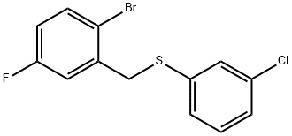 (2-BROMO-5-FLUOROBENZYL)(3-CHLOROPHENYL)SULFANE Structure