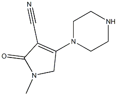 1-methyl-2-oxo-4-piperazin-1-yl-2,5-dihydro-1H-pyrrole-3-carbonitrile Struktur