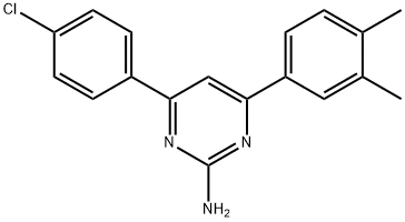 4-(4-chlorophenyl)-6-(3,4-dimethylphenyl)pyrimidin-2-amine Struktur