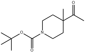 tert-butyl 4-acetyl-4-methylpiperidine-1-carboxylate Struktur