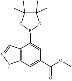 methyl 4-(4,4,5,5-tetramethyl-1,3,2-dioxaborolan-2-yl)-1H-indazole-6-carboxylate Struktur