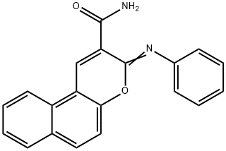 (Z)-3-(phenylimino)-3H-benzo[f]chromene-2-carboxamide Struktur