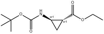 trans-2-Bocamino-cyclopropanecarboxylic acid ethyl ester Struktur