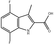 4,7-difluoro-3-methyl-1H-indole-2-carboxylic acid Struktur