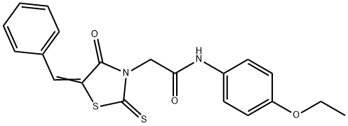 (Z)-2-(5-benzylidene-4-oxo-2-thioxothiazolidin-3-yl)-N-(4-ethoxyphenyl)acetamide Struktur