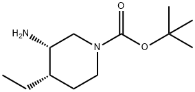 2-Methyl-2-propanyl (3S,4S)-3-amino-4-ethyl-1-piperidinecarboxylate Struktur