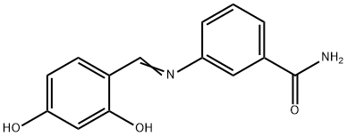 3-[(2,4-dihydroxybenzylidene)amino]benzamide Struktur